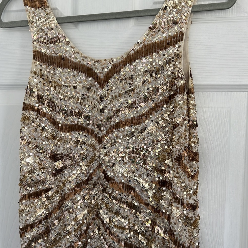 Gold/Champagne/Beige Sequin Shift Dress - Gatsby, New Years, Wedding